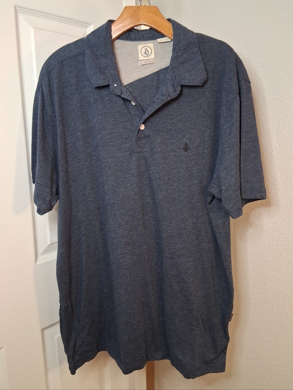 Volcom Stone Mens Embroidered Logo Heather Blue Shirt XL